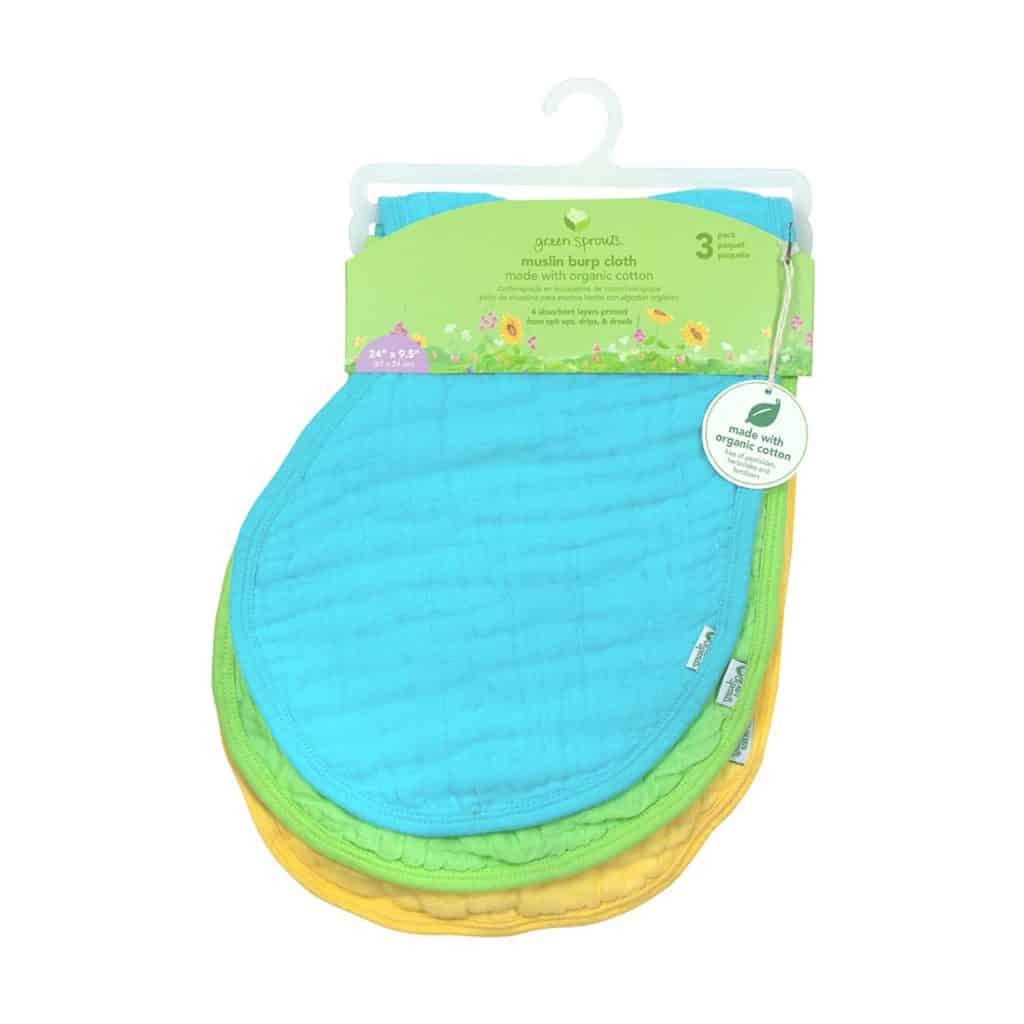Green Sprouts Organic Muslin Burp Cloths - Pack of 3, $24.99