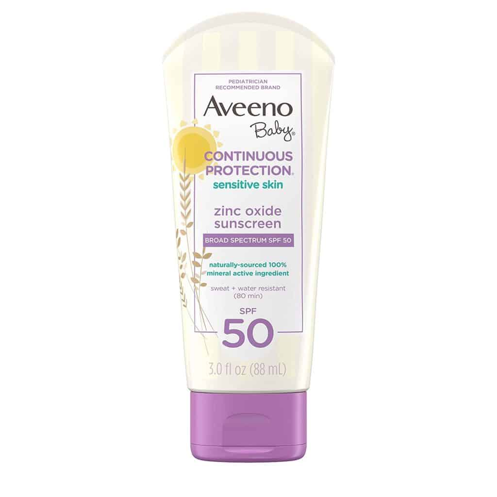 Aveeno baby continuous protection zinc oxide mineral sunscreenv