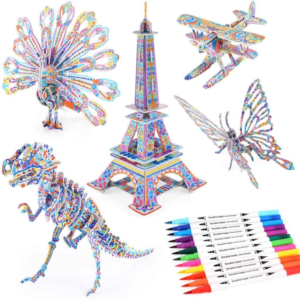 BEARUN 3D coloring puzzle set