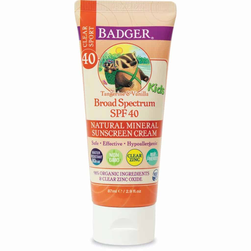 Badger Active kids sunscreen cream