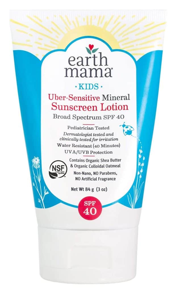 Earth mama kids uber-sensitive mineral sunscreen lotion SPF 40