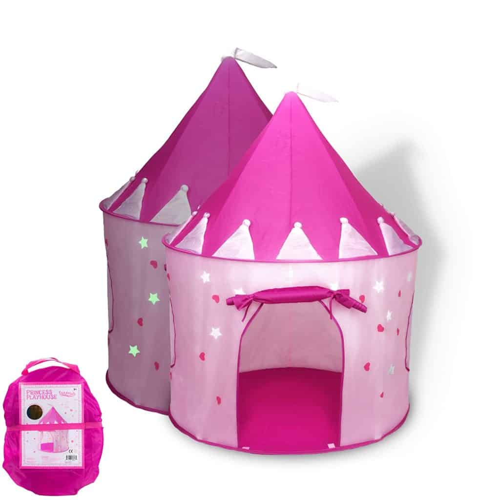Fox Print Princess Castle Play Tent w Glow in the Dark Stars