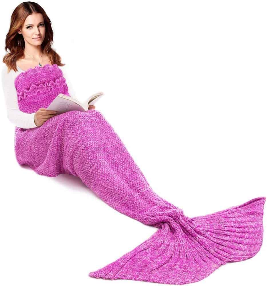 JR. White, mermaid tail blanket