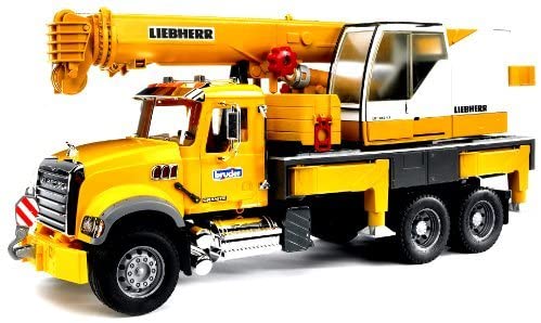 Bruder 02818 mack granite liebherr crane truck