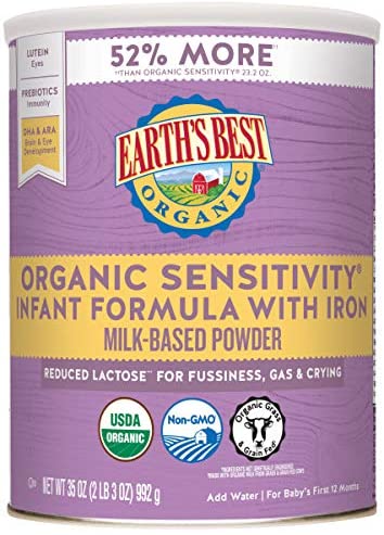 Earth’s best low-lactose organic sensitivity formula