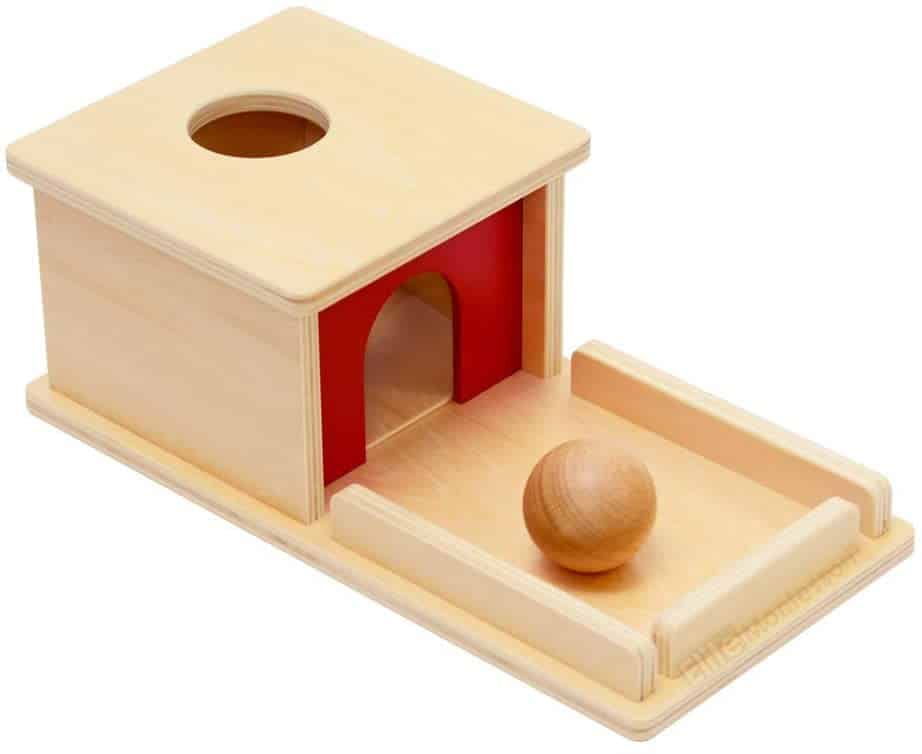 Best Wooden Montessori Toy for Infants Elite Montessori Object Permanence Box with Tray and Ball