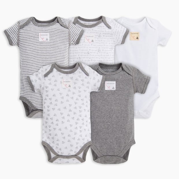 Burt's Bees Baby Organic Short Sleeve Bodysuit (5 Pack)