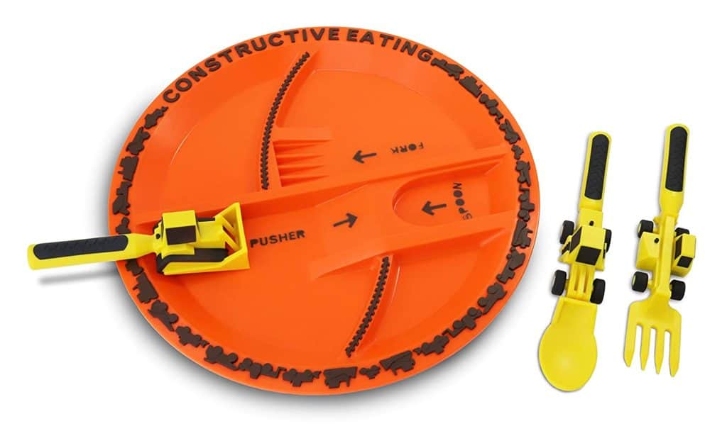 Constructional plate and utensils