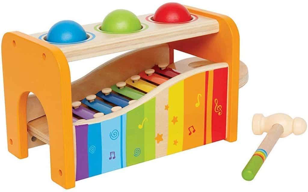 Hape pound and tap bench musical toy for babies