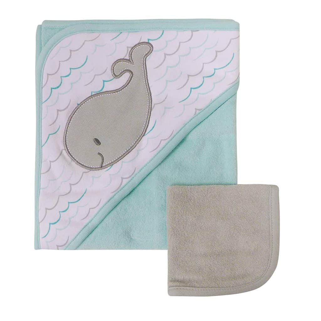 Neat Solutions Infant Towel & Washcloth Set - Whale, Aqua