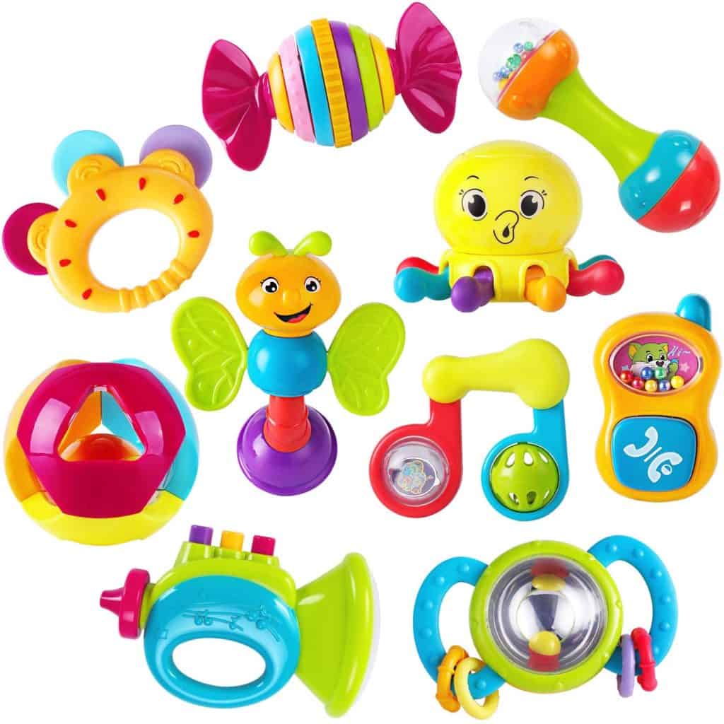 iPlay, iLearn 10pcs Baby Rattles and Teethers Set