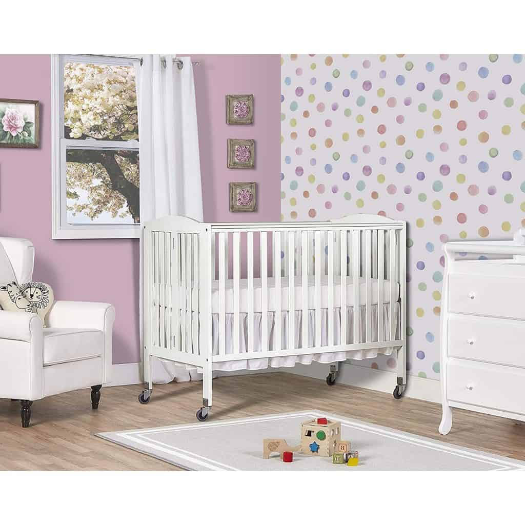 Dream On Me Folding Crib on Wheels- Best Cribs For Babies