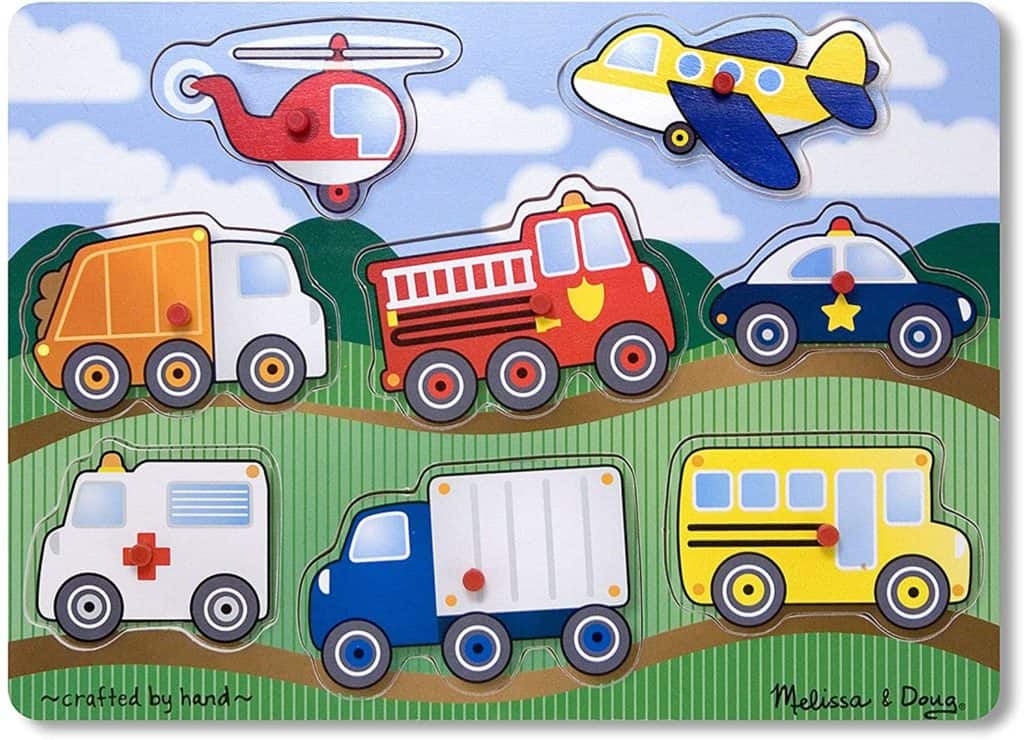 Melissa & Doug vehicles peg puzzle