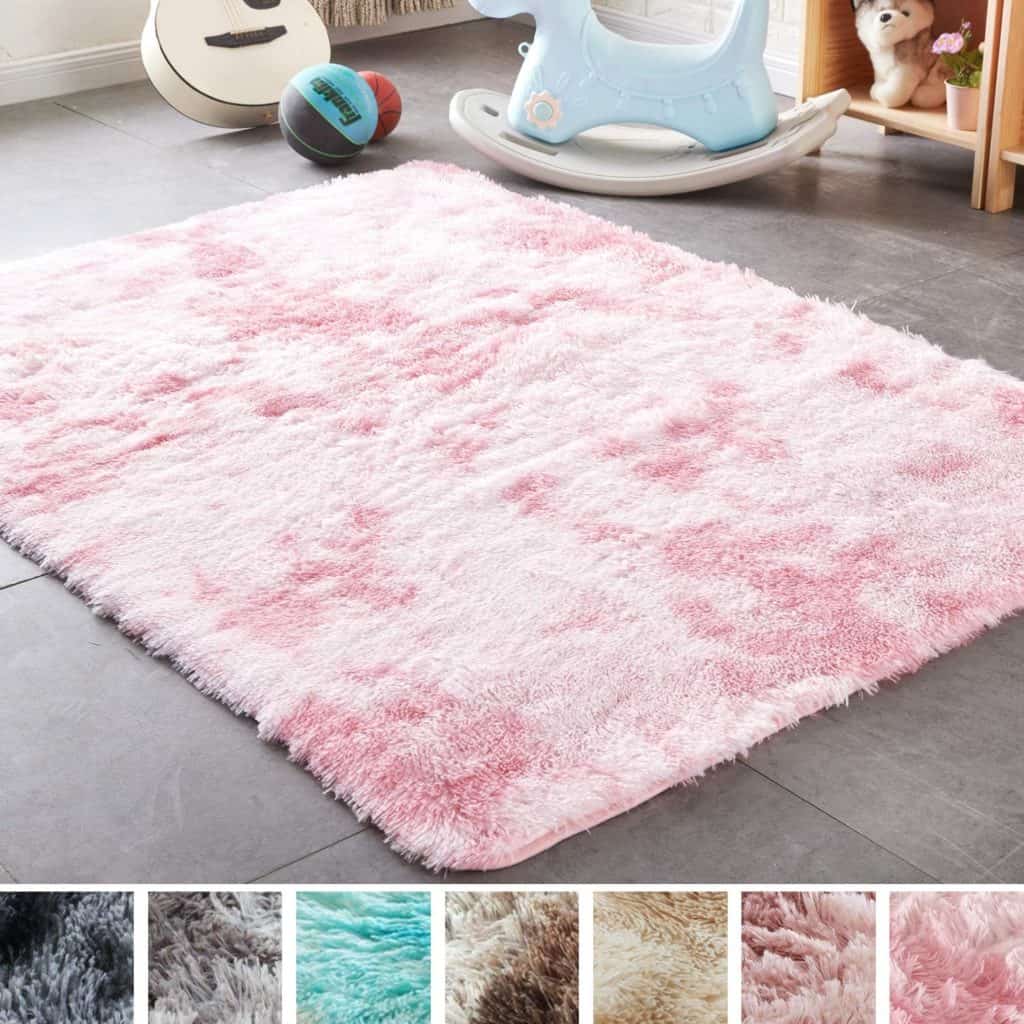 PAGISOFE Shaggy fluffy colored rug