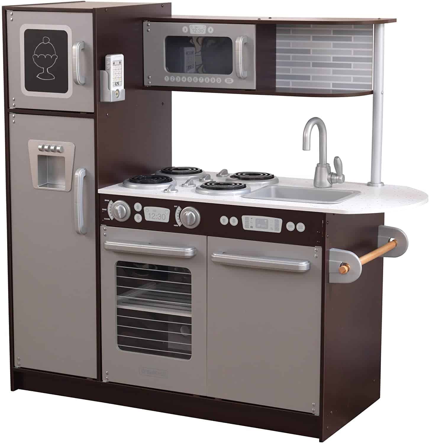 15 Best Play Kitchens For Toddlers In 2022   KidKraft Uptown Espresso Kitchen Best Play Kitchens 