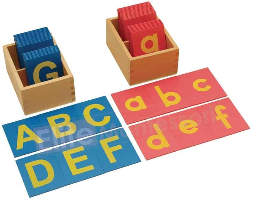Montessori Alphabet Learning - Lower and Capital Case Sandpaper Letters, $26.52 - Best Montessori Toys