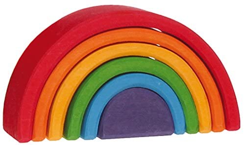 Open-Ended Play - Grimm’s 6-Piece Rainbow Stacker, $36.47 - Best Montessori Toys
