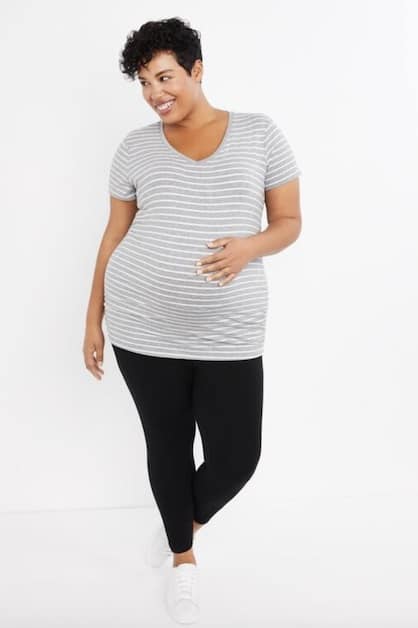 Plus Size Under Belly Smocked Waist Ankle Best Maternity Leggings