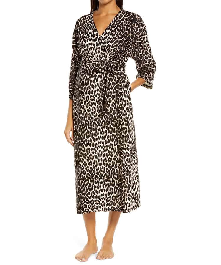 Nesting Olive Animal Print Robe- Best Labor and Delivery Gown