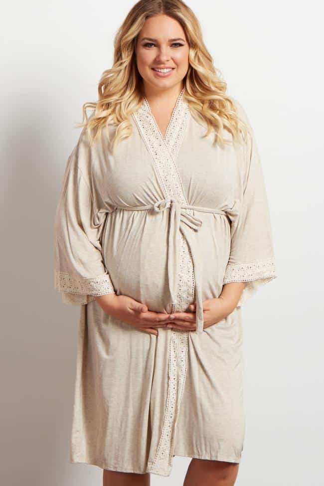 PinkBlush Ivory Crochet Robe - Best Labor and Delivery Gown