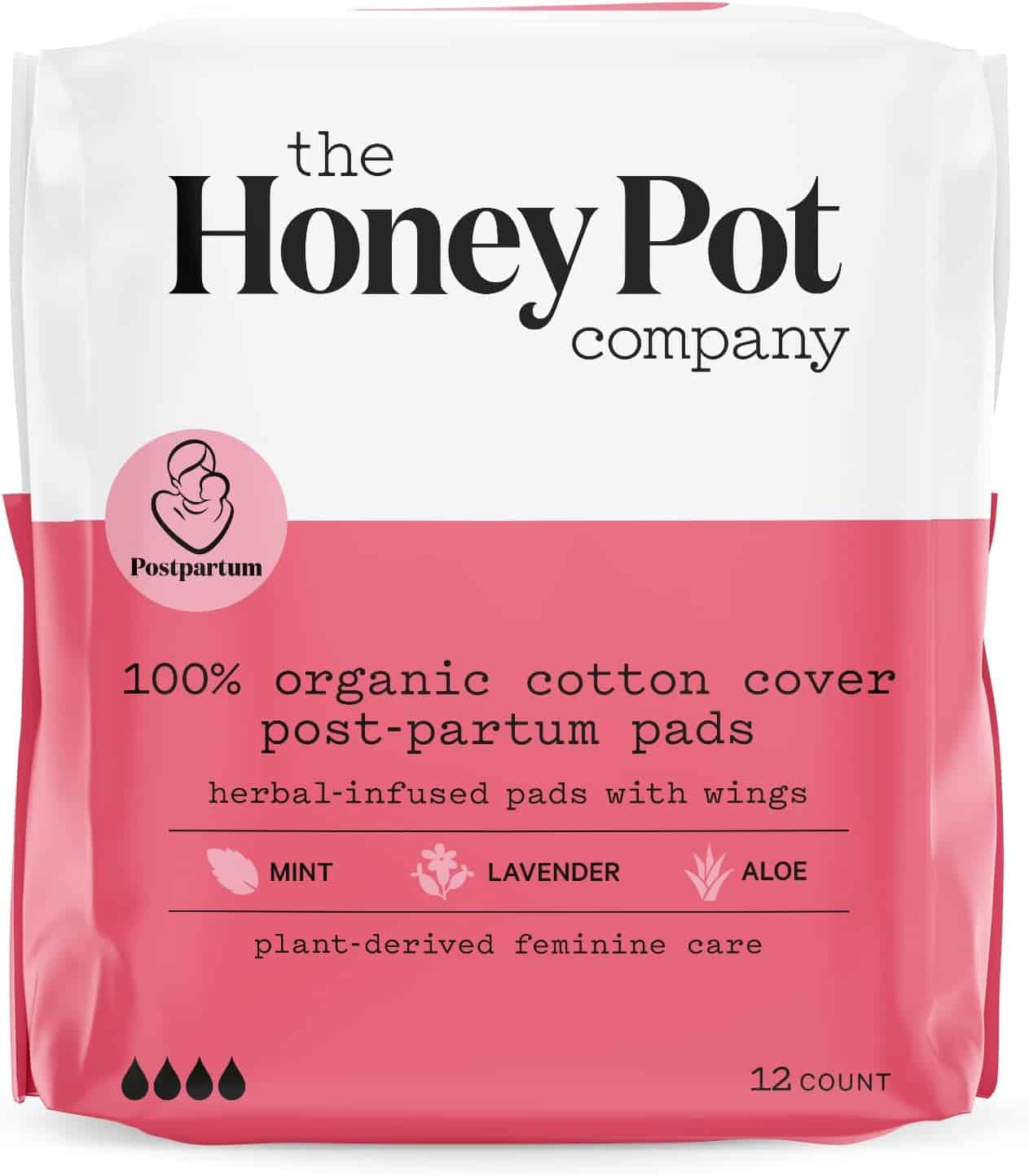 The Honey Pot Company, Postpartum Pads w/Wings