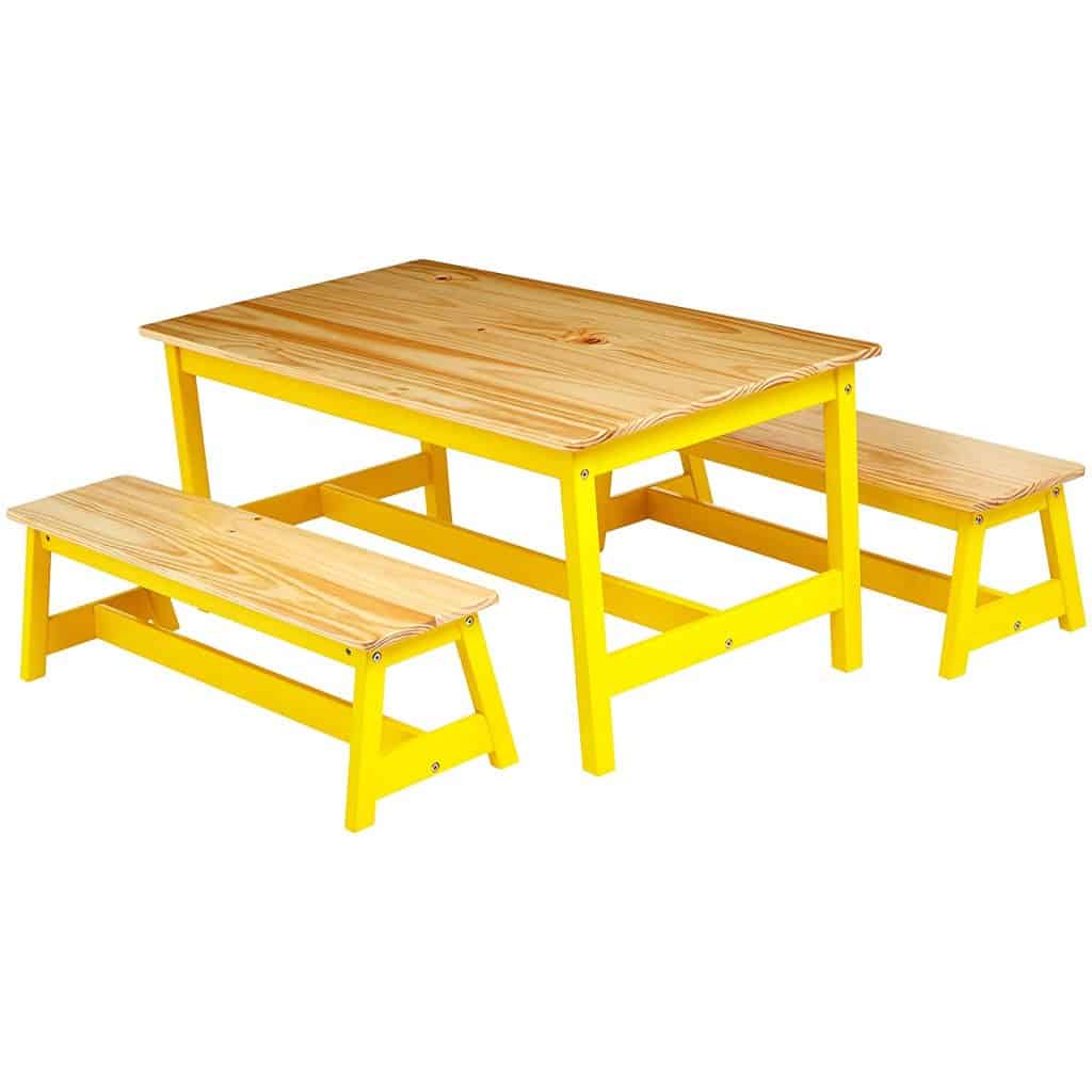 AmazonBasics Indoor Kids Table and Bench Set
