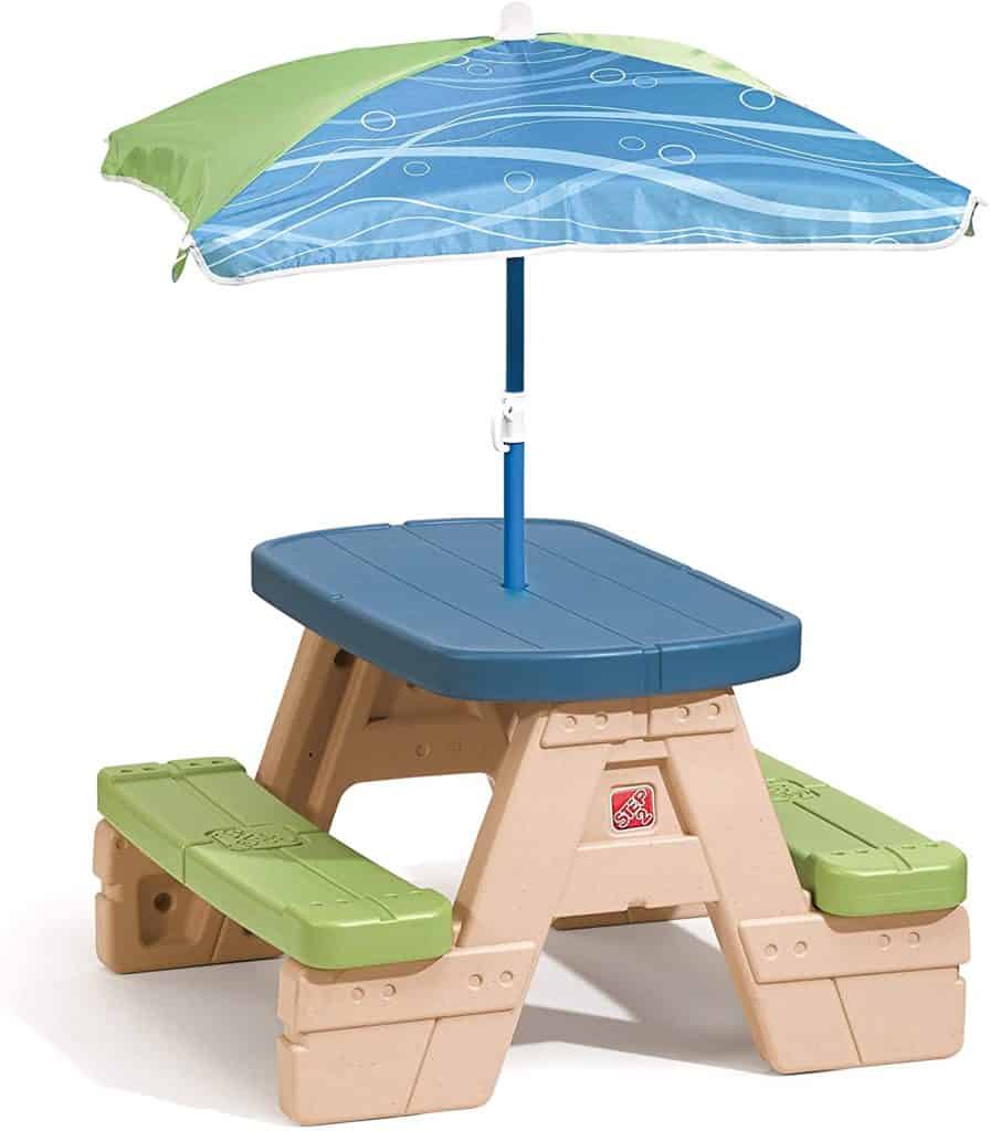 Step2 Sit And Play Kids Picnic Table With Umbrella