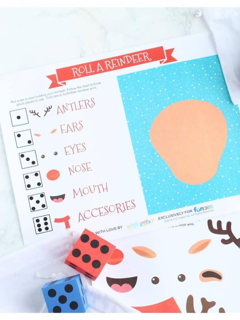 Roll A Reindeer Party Game