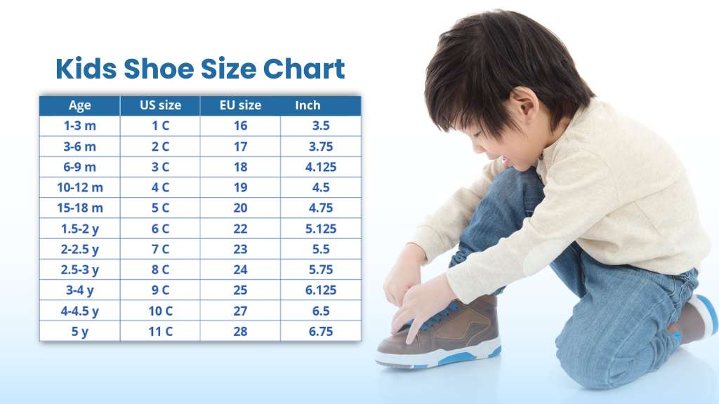 kids shoe size chart