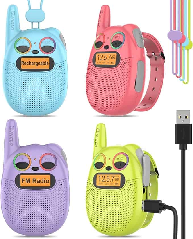 Qniglo walkietalkies for Kids Rechargeable 4Pack